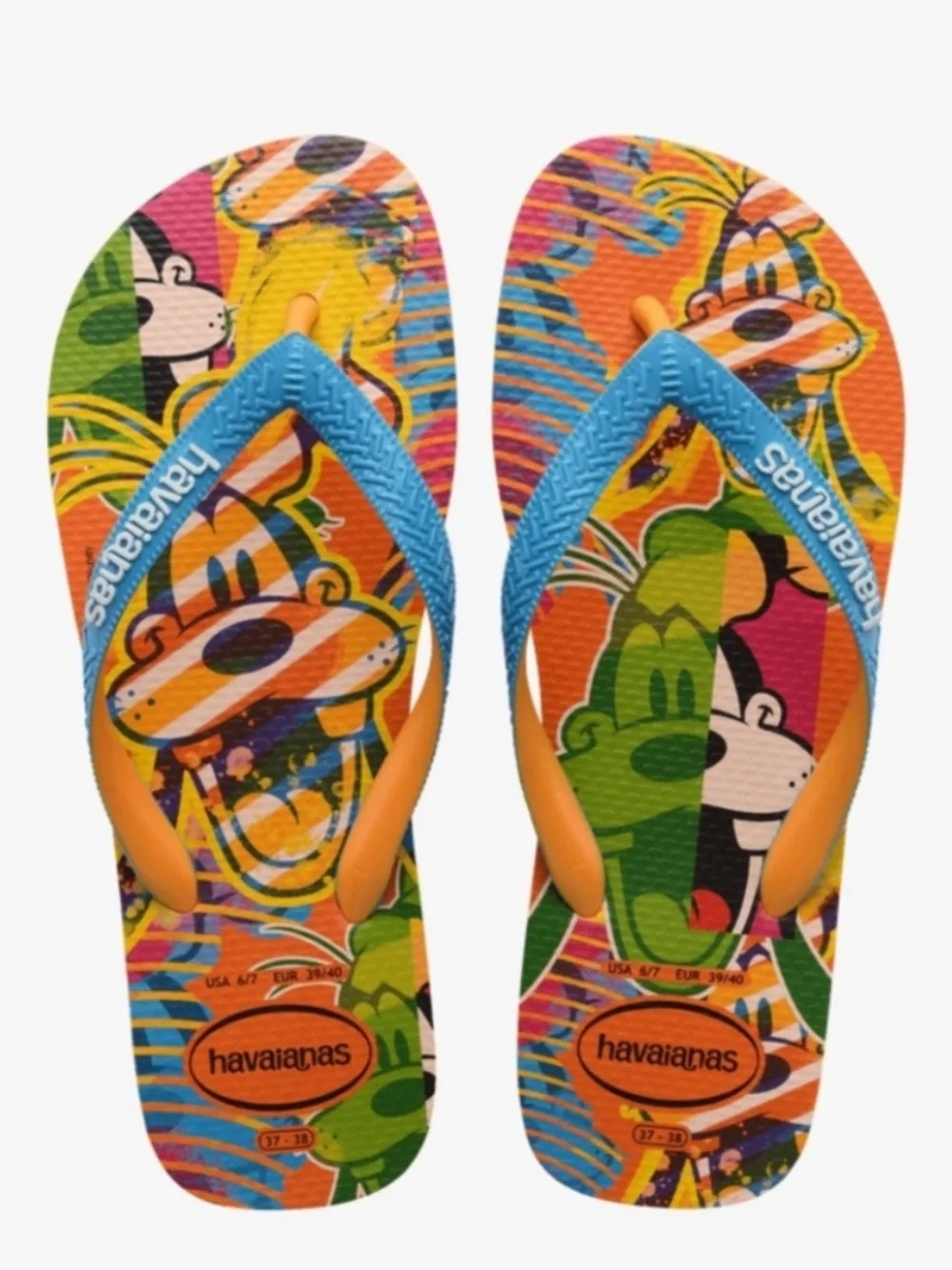 Havaianas men’s Disney goofy slides/flip flops multicolor size 11/12 NWT